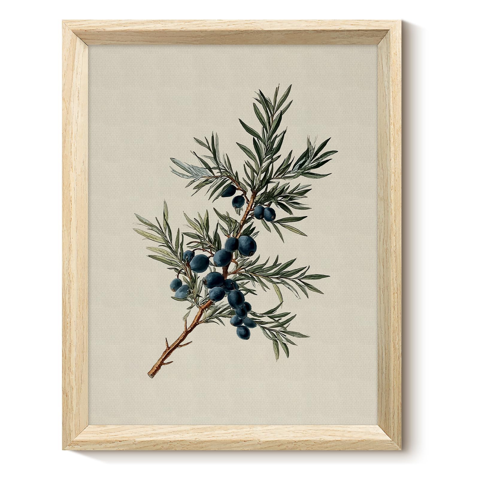 VIYYIEA Christmas Wood Texture Frame Wall Art, Botanical Canvas Wall Decor, Illustration Art Prin... | Amazon (US)