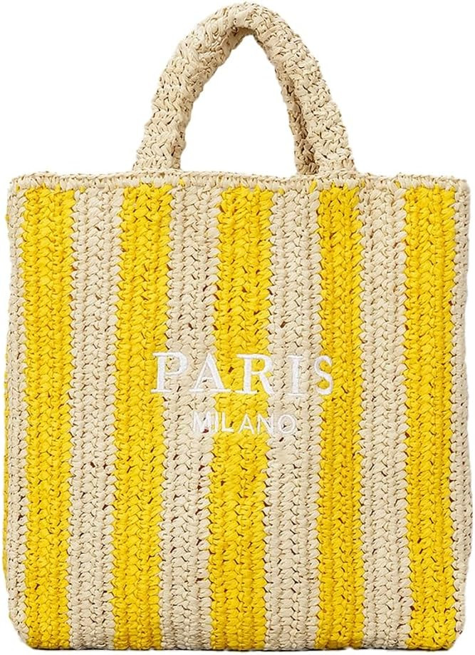 Caistre Straw Tote Bag for Women Summer Bright Color Hobo Beach Bag Woven Crochet Straw Shoulder ... | Amazon (US)