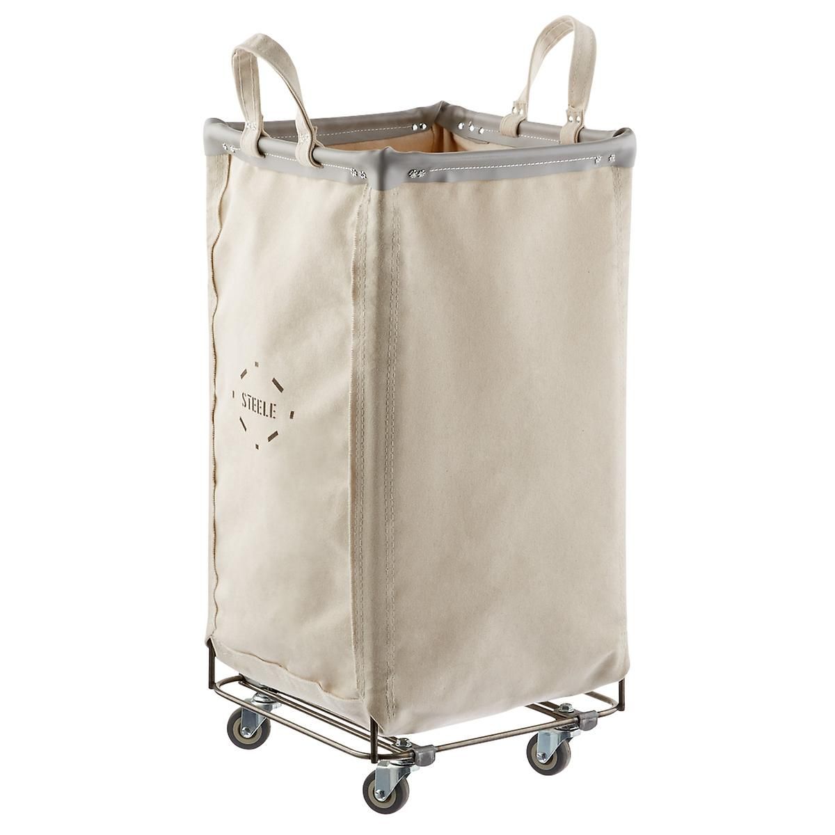 Steele Canvas Natural & Grey Squared Sorting Hamper | The Container Store