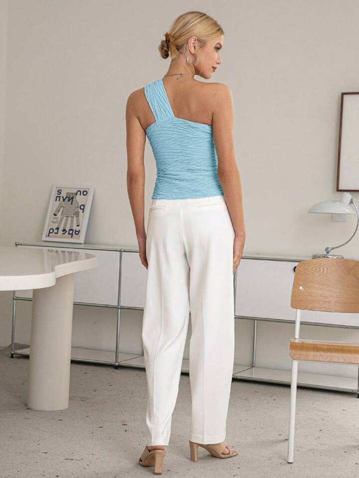 Sollinarry One Shoulder Cut Out Ruched Top | SHEIN