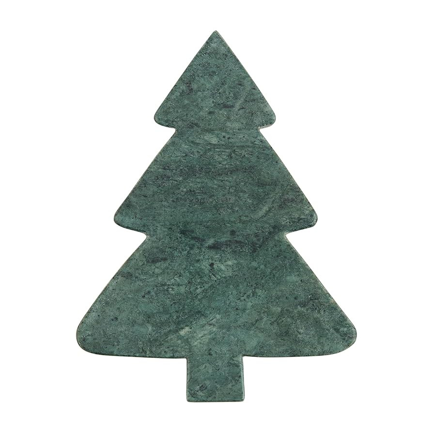Mud Pie Tree Xmas Mini Marble Serving Boards, Approx 8" x 5", Green | Amazon (US)