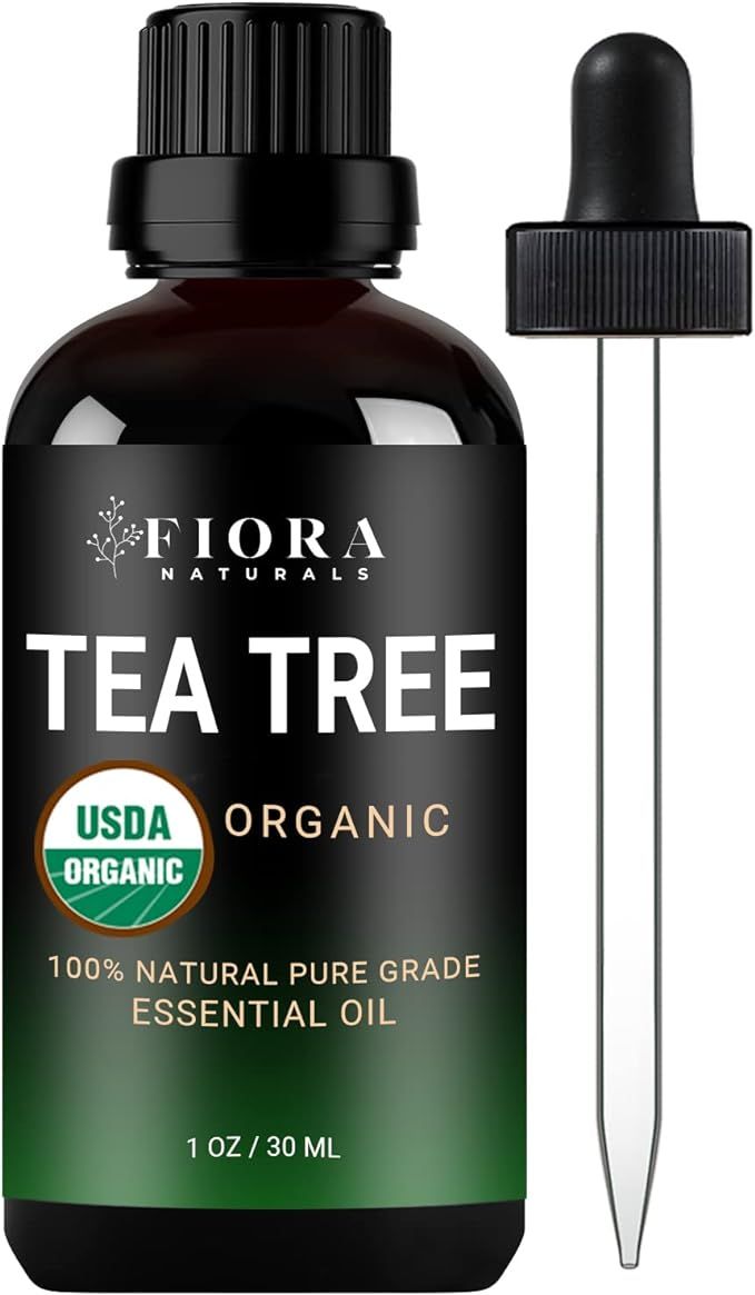 Tea Tree Essential Oil by Fiora Naturals- 100% Pure Organic Tea Tree Oil, for Face, Hair, Skin, A... | Amazon (US)
