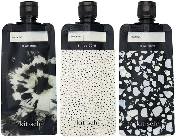 Kitsch Refillable Flat Pouch Travel Bottles Set, Leak-Proof Travel Bottles for Toiletries, TSA-Ap... | Amazon (US)
