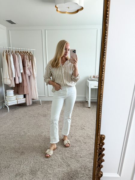 The perfect daytime spring outfit! My top is from target, wearing a size small, and I have it paired with my favorite Nordstrom Mother jeans! Spring outfits // casual wear // daytime outfits // white jeans // target finds // Nordstrom finds 

#LTKSeasonal #LTKstyletip #LTKfindsunder50