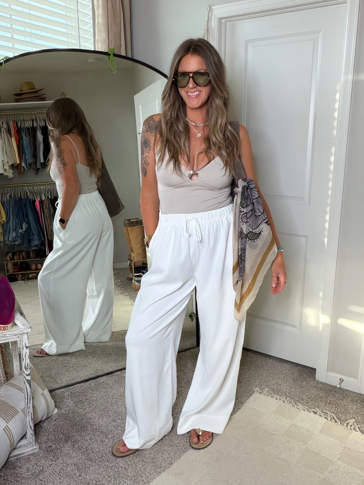 Large top, US10 pants, 11 sandals

#LTKTall #LTKOver40