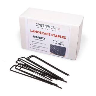 6 in. Heavy Duty Steel Garden Staples for Weed Barrier Landscape Fabric, Irrigation Lines, and So... | The Home Depot