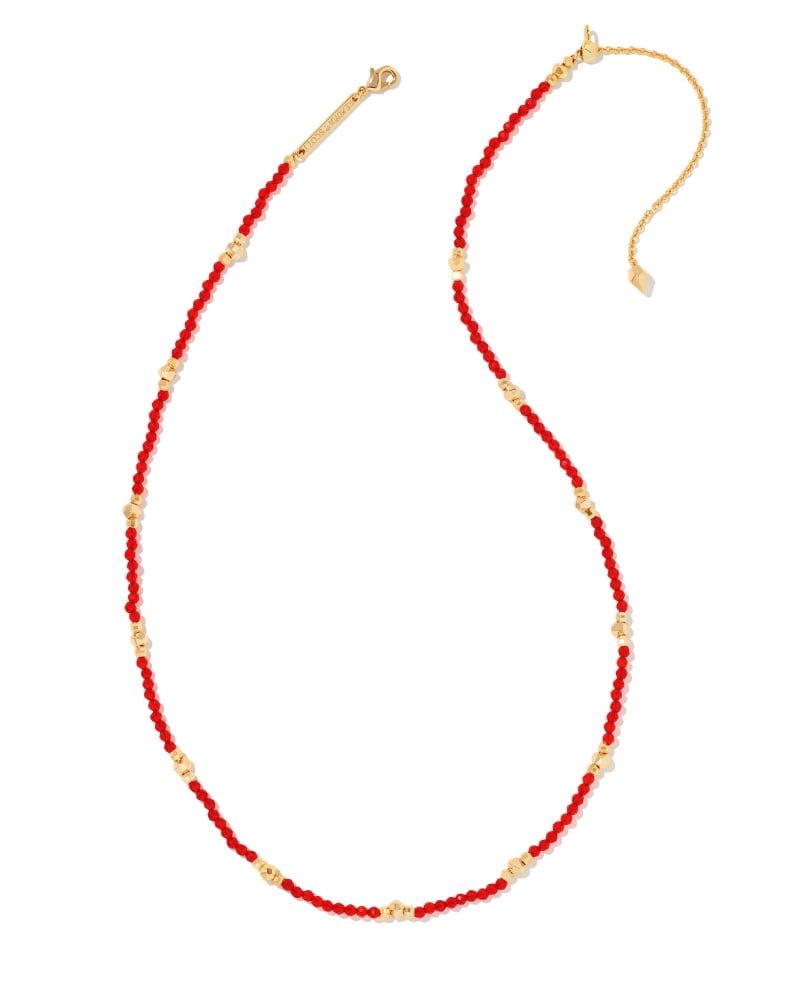 Britt Gold Choker Necklace in Red Glass | Kendra Scott