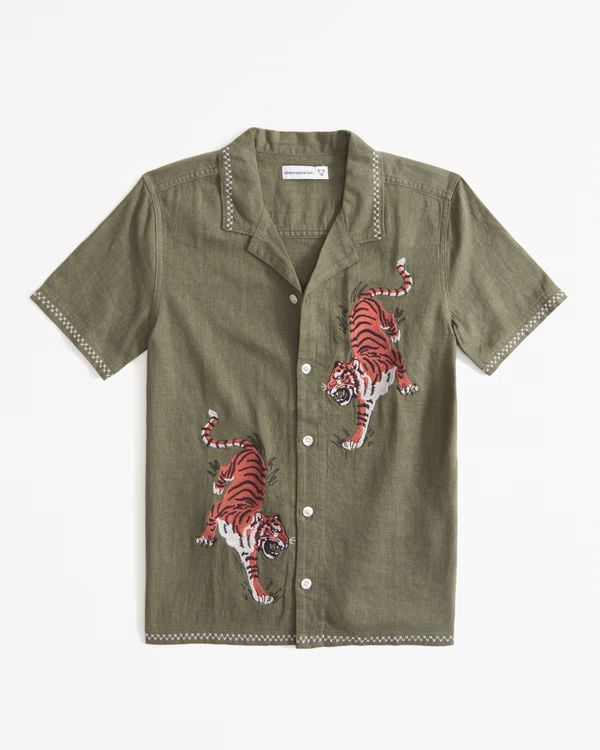 boys resort short-sleeve linen-blend shirt | boys | Abercrombie.com | Abercrombie & Fitch (US)