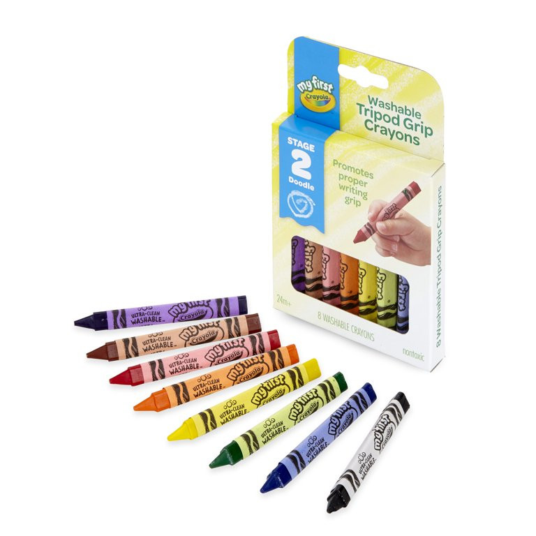 Crayola My First Washable Tripod Grip Crayons, 8 Count | Walmart (US)