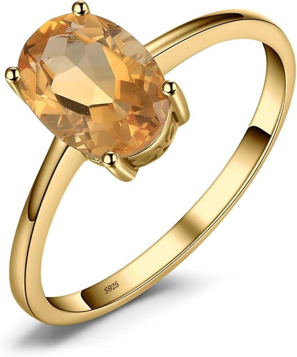 JewelryPalace Class Natural Gemstone Garnet Peridot Amethyst Citrine Blue Topaz Birthstone Solita... | Amazon (US)