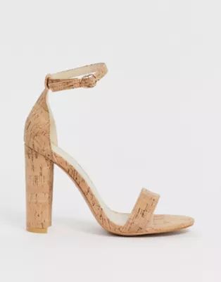 Glamorous cork barely there block heeled sandals | ASOS US