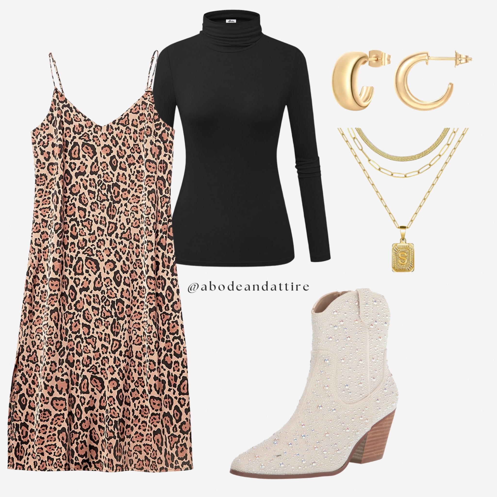 The dress in the inspo pic is the Reformation Crimini (sold out) BUT, I saw a ton on Poshmark, also check The RealReal! 

Black long sleeve
Animal print slip dress
White booties
Gold jewelry

⚡️everything linked!

cool mom outfit, cool mom fit, mom fit, easy ootd, easy outfit ideas

#outfitinspo #outfit #outfitstyle #outfitoftheday #outfitideas #fashion #fashionstylist #personalstylist #fashionblogger #fashionista #fashionable #fashionstvle #stvleinspo #stvle #styleblogger #styleinspiration #stylefashion #styleblog #stylediary #womansfashion #womanslook #womanstyle #getthelook #lookbook #virtualstylist #virtualstyling #flatlay #flatlaystyle #zara #summer