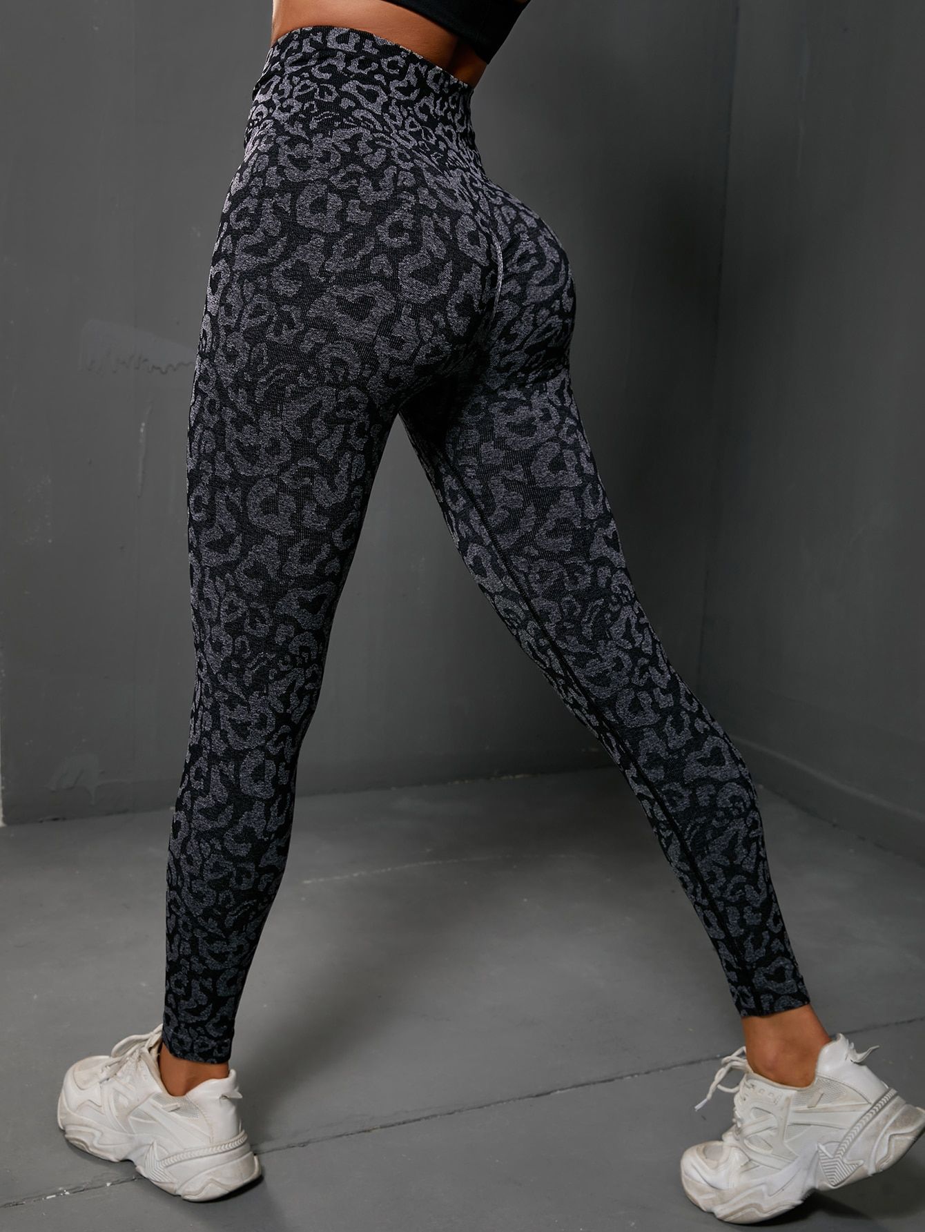 Yoga Basic Luipaardprint Yoga Panty Naadloos Hoge stretch Brede tailleband Sport legging | SHEIN