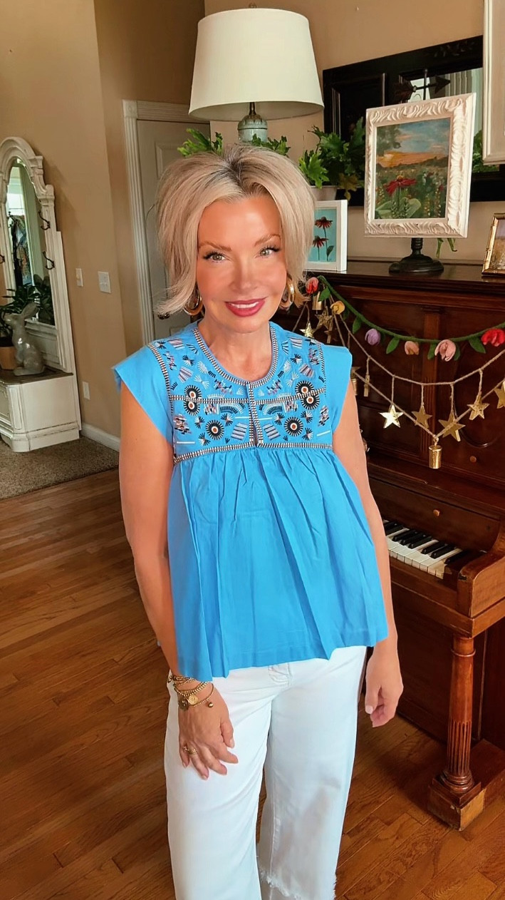 This  top from Belk is doing all the work without asking permission. The color is that perfect happy blue, the embroidery gives it just enough detail to feel special, and that flowy fit… honey, it forgives lunch AND dessert. Paired it with white denim to keep it crisp and fresh, but you could just as easily throw this on with shorts or even dress it up with a little sandal and jewelry moment. Let’s talk about the real win… the price. Because when something looks this put together and doesn’t cost a small fortune, I’m gonna tell you about it every single time.

✔️ Easy
✔️ Breezy
✔️ Compliment magnet
✔️ Budget friendly

Y’all better grab this one before it disappears like all the good Doorbusters do 😏

#LTKdayinmylife #LTKSaleAlert #LTKPlusSize