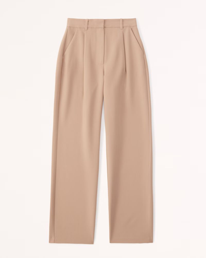 Curve Love Tailored Relaxed Straight Pant | Abercrombie & Fitch (US)