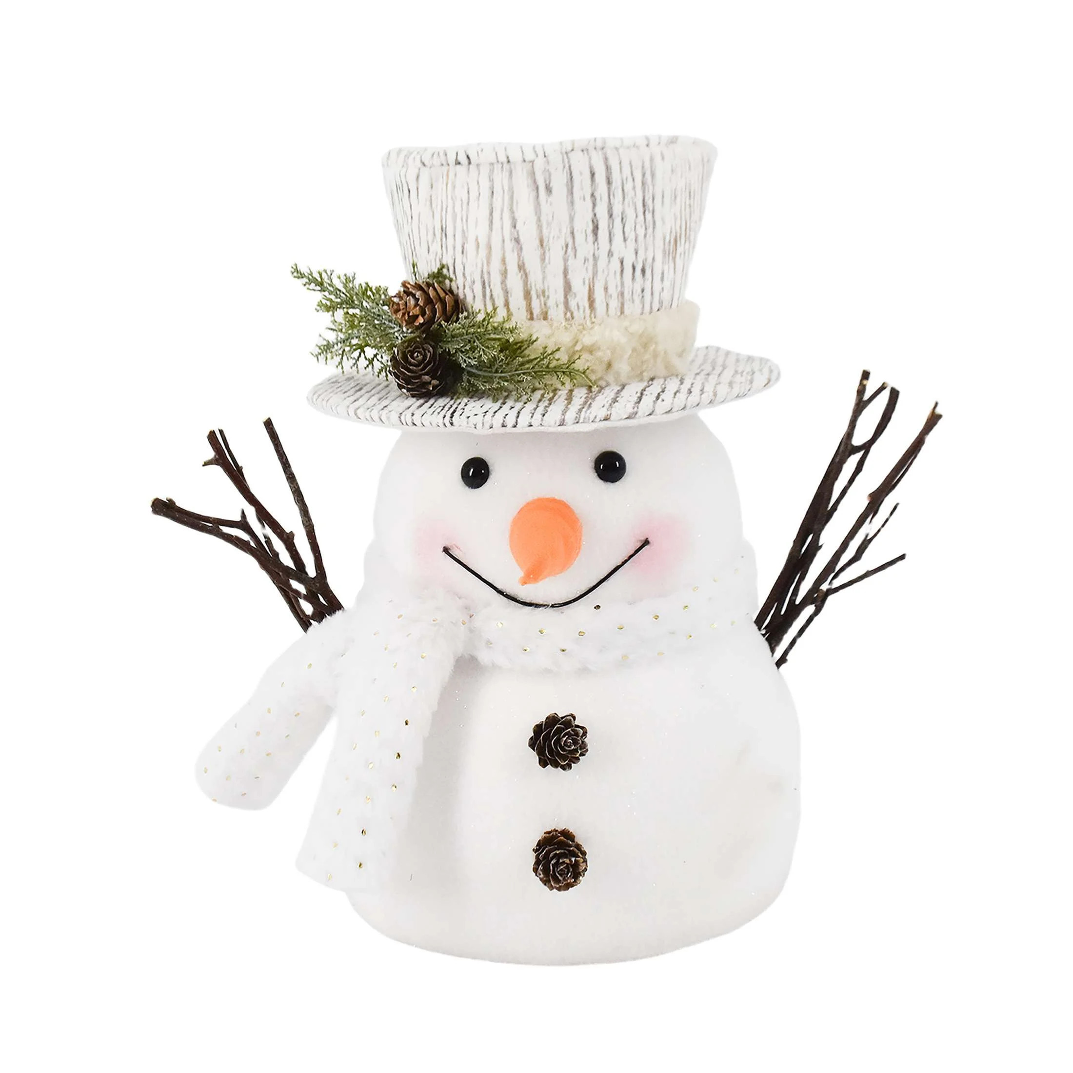White Fabric Snowman Christmas Tree Topper, 11.75", by Holiday Time | Walmart (US)