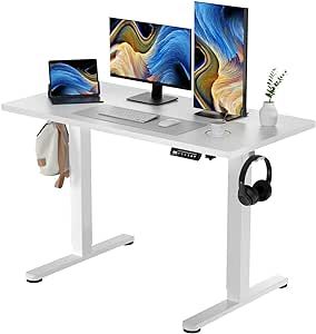 JYLH JOYSEEKER White Standing Desk, 48 X 24 Inch Adjustable Height Electric Desk, Sit Stand Desk ... | Amazon (US)