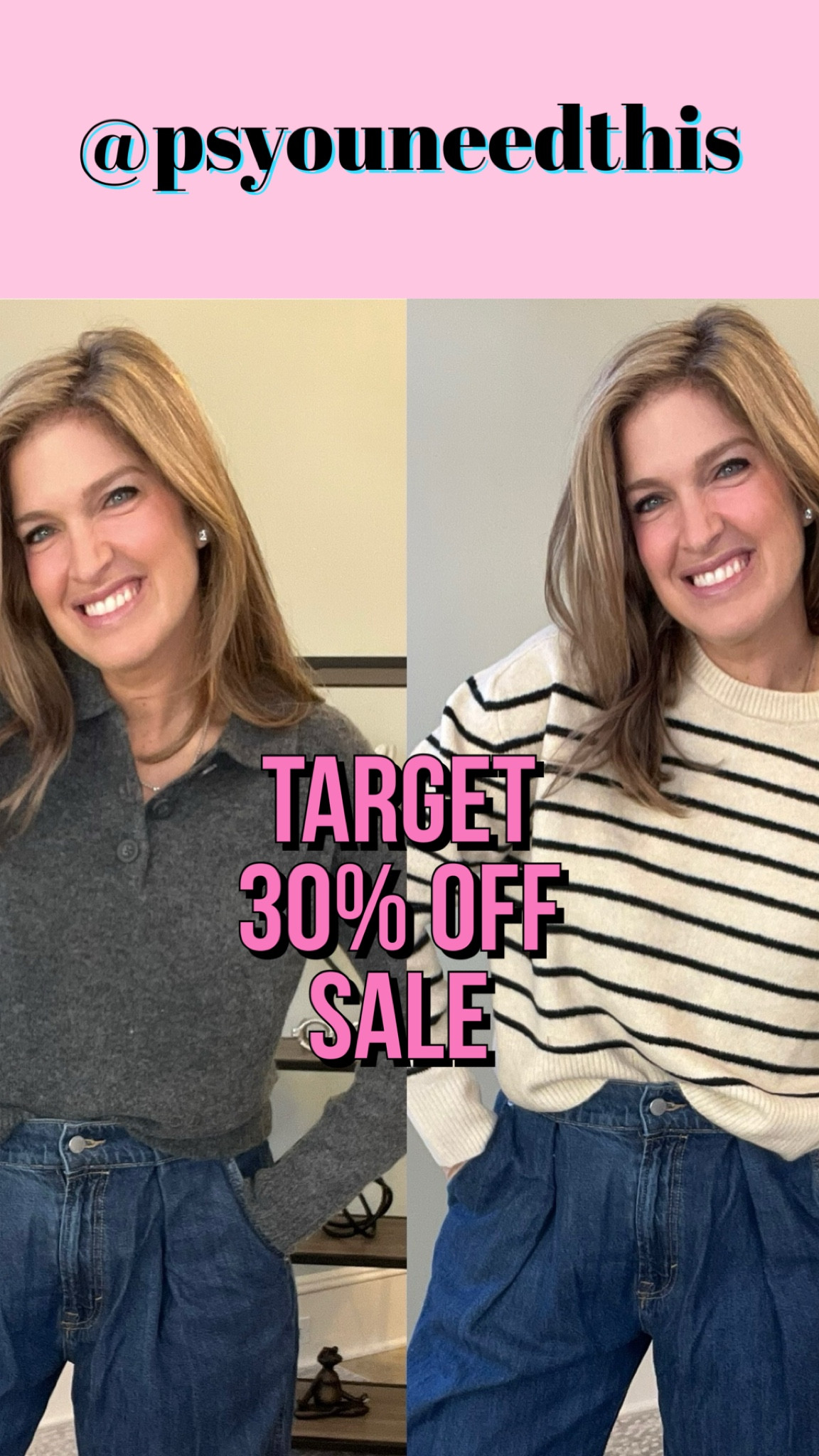 Here are three Target sweaters I’m loving - and everything is 30% off! Comment “SHOP” for links - or shop via the link in my bio, in stories, or in my “November Reels” highlight!

All three of these sweaters are so cozy - and all on sale for under $20 right now! Feel like cashmere & look so high-end…you will love them!

#targetfinds #targetstyle #targetfashion #targetlove

#LTKStyleTip #LTKFindsUnder50 #LTKSeasonal