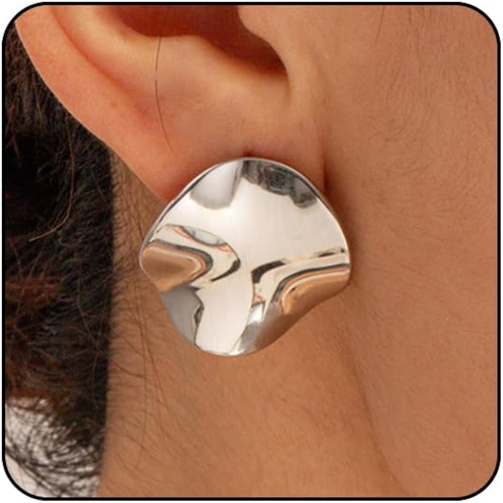 Chunky Earrings for Women Large Statement Earrings for Women Big Stud Earring Geometric Irregular... | Amazon (US)