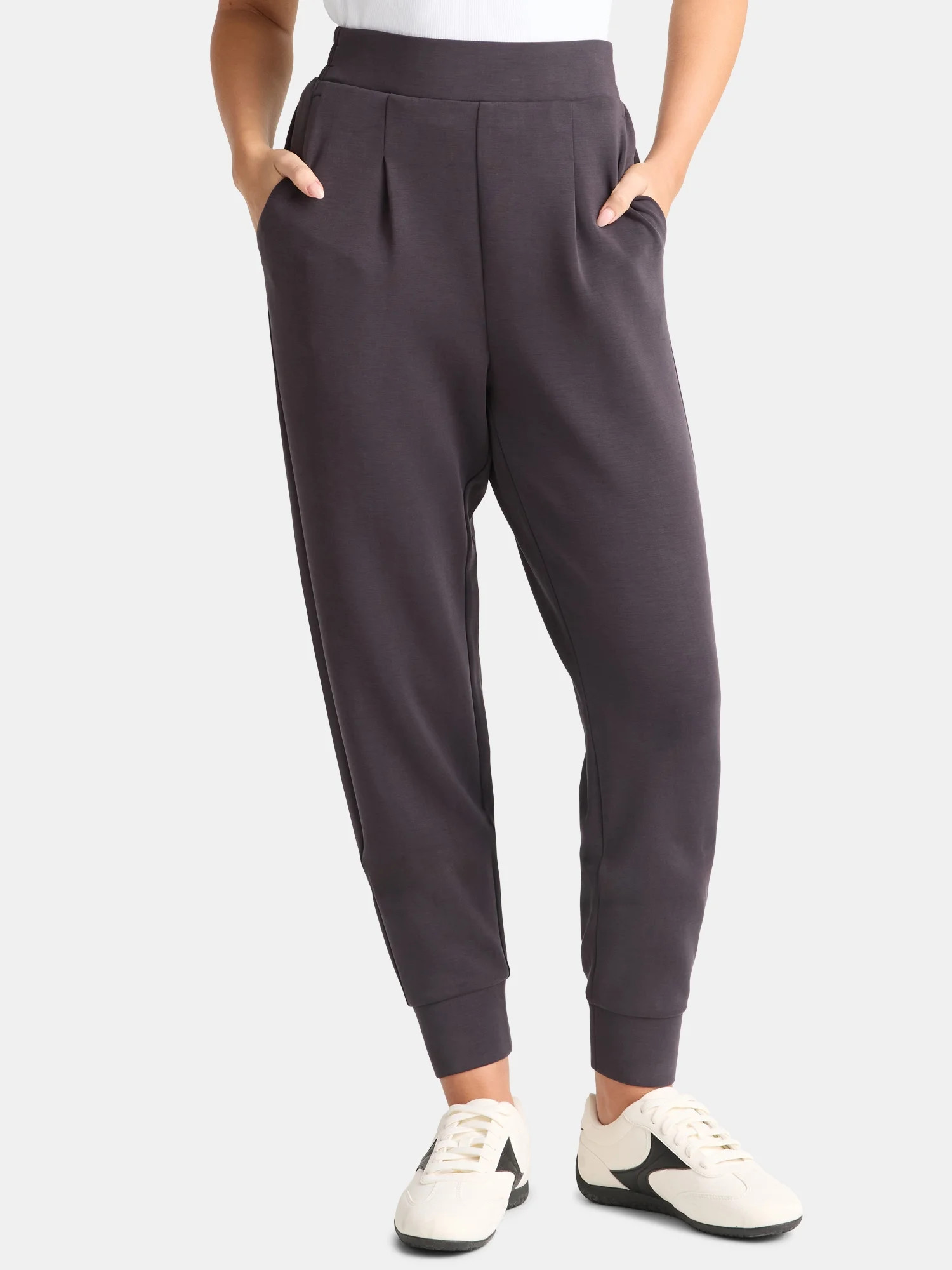 Avia Women's Scuba Knit Pleat Joggers with Pockets, Size XS-4X | Walmart (US)