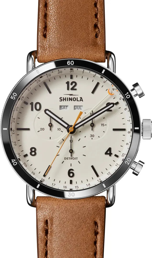 Shinola Canfield Sport Leather Strap Watch, 45mm | Nordstrom | Nordstrom