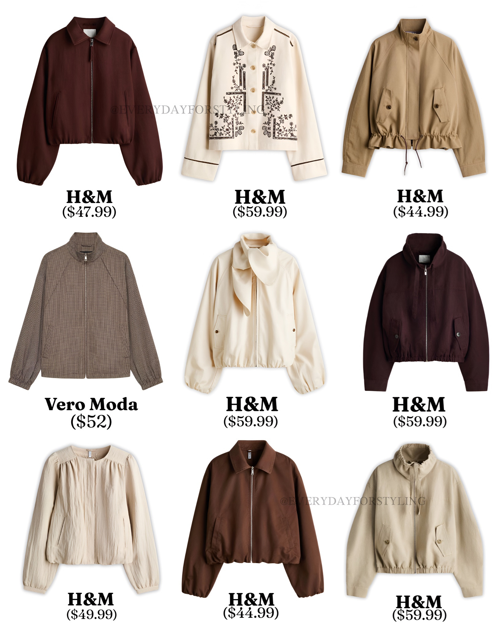 A great summer jacket is the one piece that instantly makes any outfit look more intentional — and none of these cost more than $60🤎 

summer jackets edit 2026, H&M jackets summer, best summer jackets women, H&M bomber jacket, embroidered jacket summer, camel jacket outfit women, houndstooth zip jacket, ivory scarf collar jacket, affordable summer jackets, H&M fashion finds 2026, lightweight jackets women summer, bomber jacket outfit ideas, summer layering pieces, chic jackets under $60, H&M new arrivals jackets, elevated casual jackets women, Vero Moda jacket, neutral jackets summer, best high street jackets, everydayforstyling

#SummerJacketsEdit, #HMJackets2026, #AffordableSummerJackets, #BomberJacketStyle, #HMFashionFinds2026​​​​​​​​​​​​​​​​ 

#LTKootd #LTKTravel #LTKSeasonal