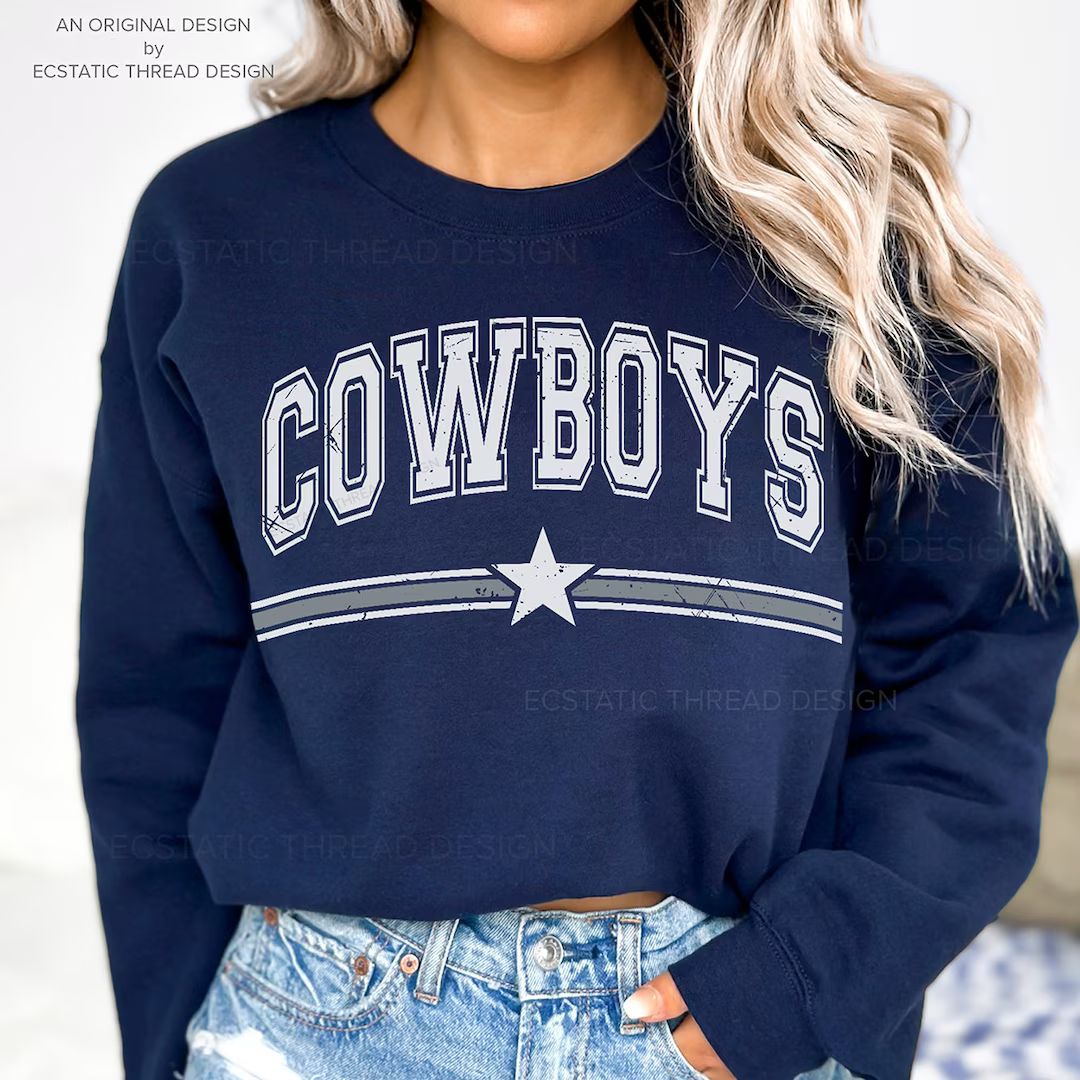 Original Vintage Cowboys Sweatshirt, Cowboys Cowgirls, Distressed Crewneck, Cowboys Western, Masc... | Etsy (US)