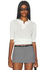 Geel Beatrice Knit Polo in White. - size S | Revolve Clothing (Global)