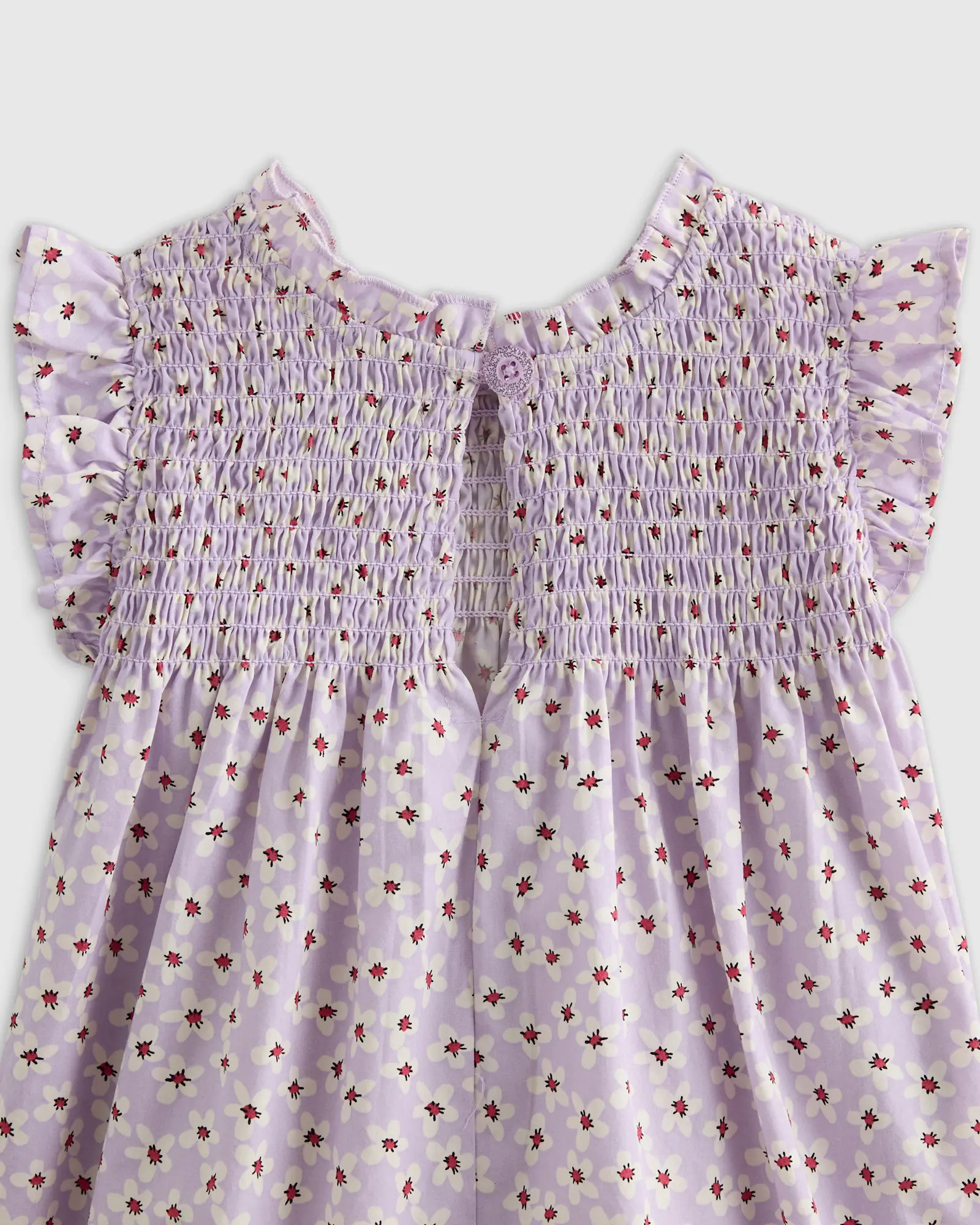 100% Organic Cotton Poplin Smocked Flutter Sleeve Dress | Quince