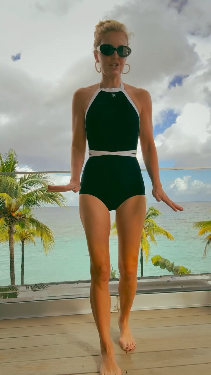 I wore this suit on a week-long river rafting and camping trip in Idaho — kayaking, white water rafting, swimming in current, surrounded by people. And this Free People suit? It understood the assignment.

Never tugged. Never pulled. Never adjusted. It just stayed put.

The white tie-waist and halter neckline are elegant and do a lot of work — creating shape and making your waist look noticeably smaller. That crisscross belt is doing serious heavy lifting.

Throw on some black wide-leg cotton pants, grab your glam sunhat and sunglasses, and you have the perfect sophisticated beach look. It’ll take you everywhere from the Salmon River to someone’s yacht. (I’m available and open to invites. 😉)

One fit note: this one runs a bit snug — which is actually part of why it doesn’t move.

#LTKOver40 #LTKTravel #LTKSwim