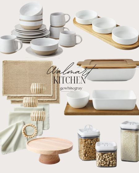 Walmart kitchen finds! Love this placemat  set with the napkin rings and napkins, love the pottery barn look alike dish set, and everything you need for hosting and entertaining. 

#LTKFindsUnder100 #LTKHome #LTKxWalmart