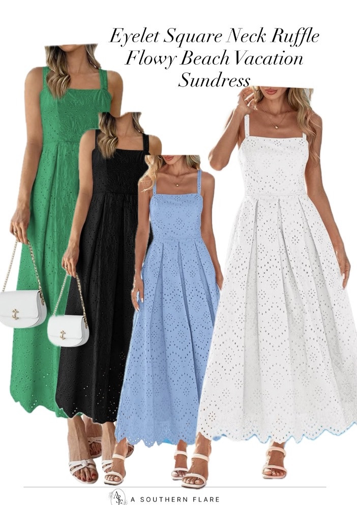 Ready for summer? These eyelet sundresses are perfect for any beach vacation! Stylish and comfortable, they're a must-have for your summer wardrobe. #SummerFashion #BeachWear

#LTKWorkwear