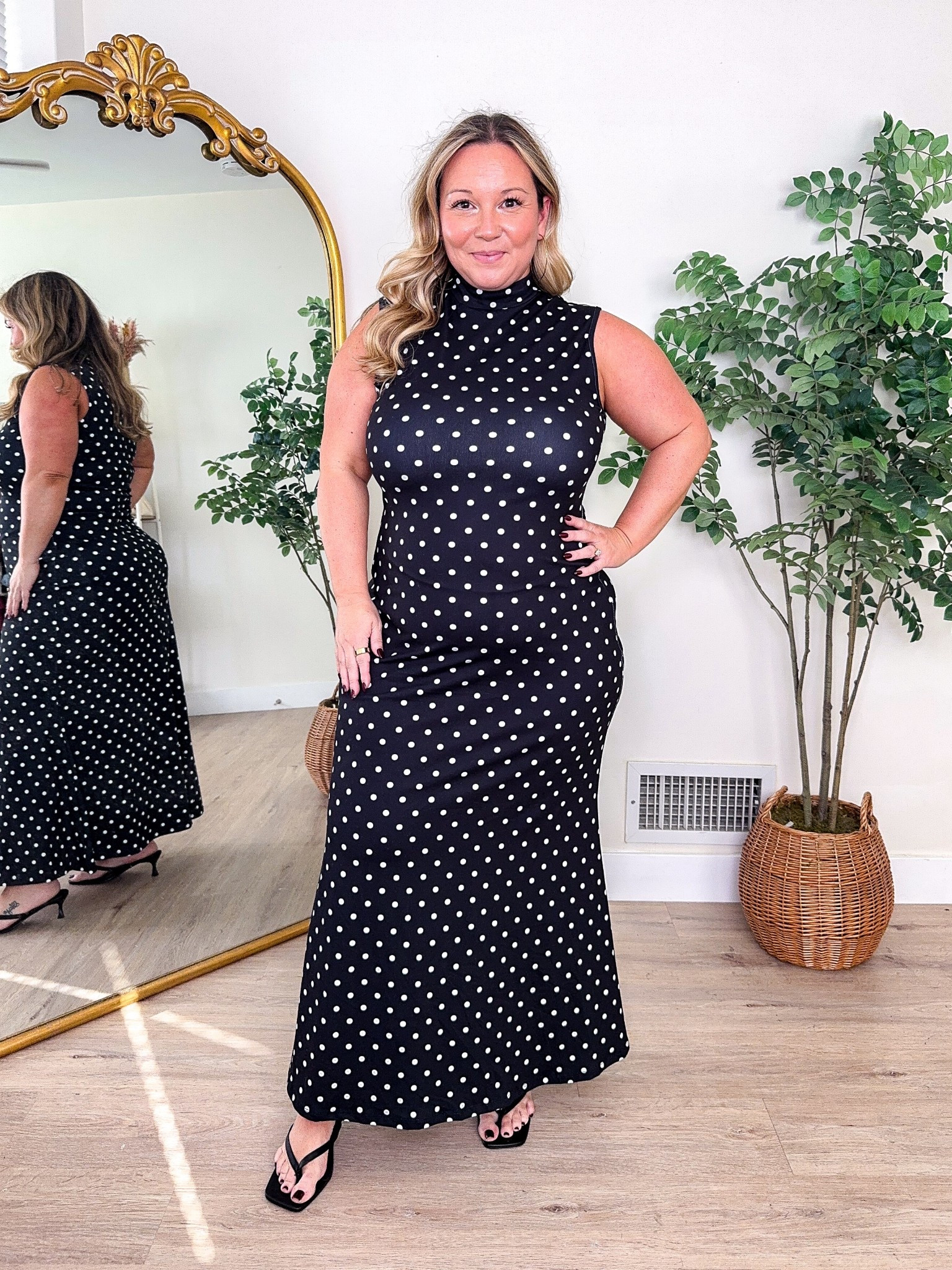 Amazon fall dress 
Polka dot mock neck dress size XL 
Great for workwear or an evening night 

Amazon prime big deal days, Amazon finds, Amazon fashion, Amazon, fall dress, fall style, fall outfit, thanksgiving outfit, workwear style, midsize style 

#LTKMidsize #LTKPetite #LTKSeasonal