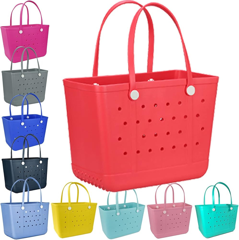 Juyeesm X Large Beach Bag, Oversized Rubber Beach Bag, Washable Open Tote Bag Durable Tote Travel... | Amazon (US)