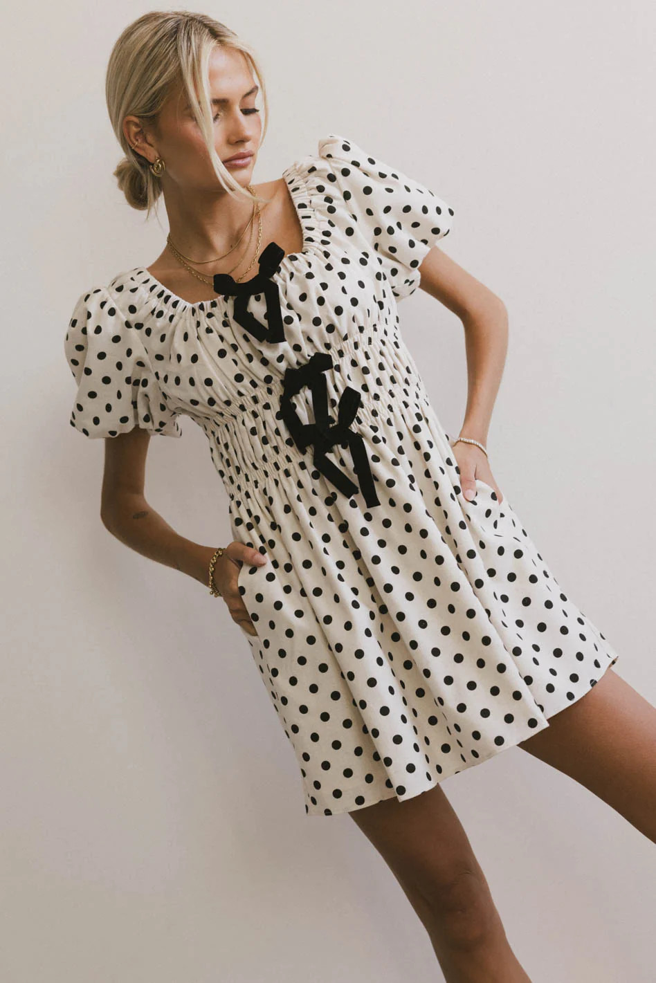 The Velveteen Bow Mini Dress | Böhme US