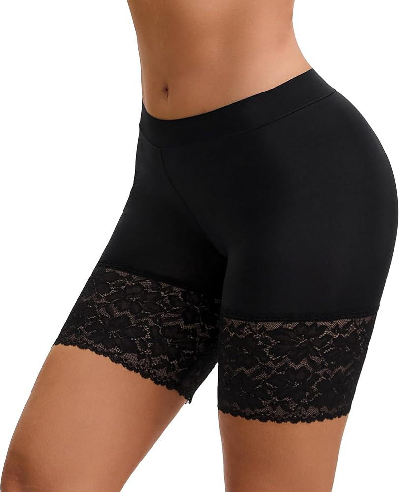 INNERSY Women's Slip Shorts for Under Dresses Lace Safety Shorts Anti Chafing Boyshort Underwear | Amazon (US)
