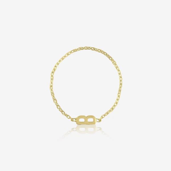 Mini Mini Letter Chain Ring by Kelly Bello | Ring Concierge