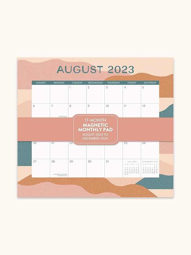 Orange Circle Studio | 2023-2024 Muted Landscapes Magnetic Monthly Pad Calendar - 17-Month Planne... | Amazon (US)