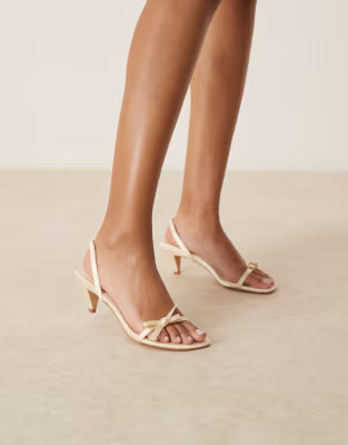 RAID Kaiya slingback kitten heeled sandals with bow in butter yellow | ASOS | ASOS (Global)