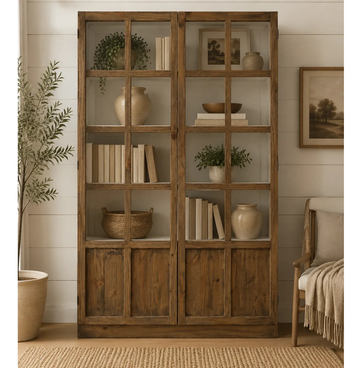 Rustic Modern Farmhouse Modular Cabinet – Solid Pine Wood | Wayfair North America