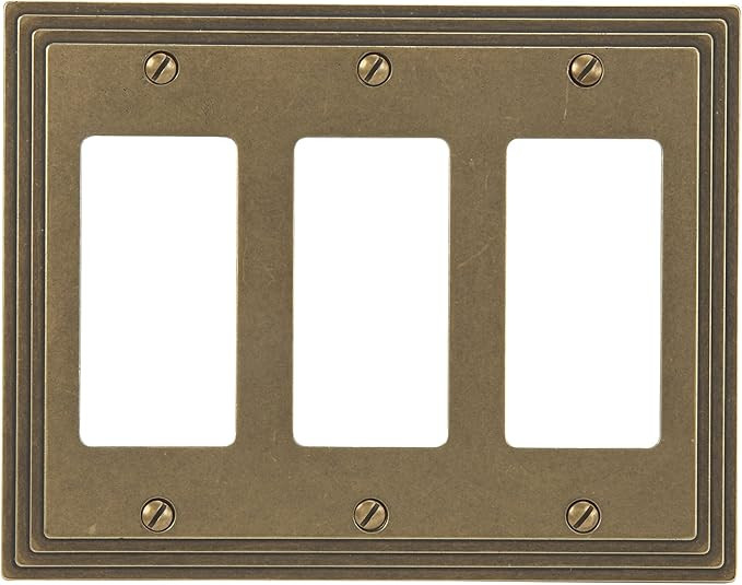 AMERELLE 84TTRB Steps Double Toggle Cast Metal Wallplate in Rustic Brass | Amazon (US)