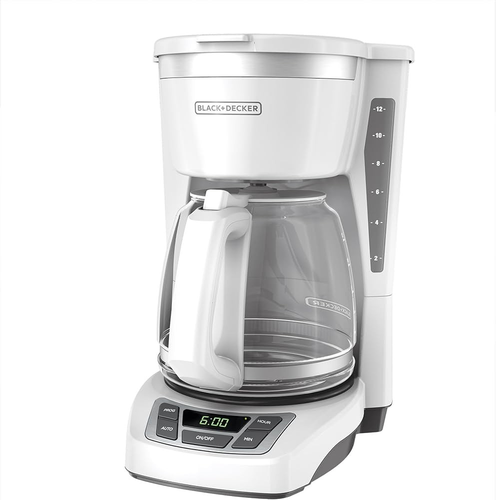 BLACK+DECKER 12-Cup Digital Coffee Maker, CM1160W, Programmable, Washable Basket Filter, Sneak-A-... | Amazon (US)