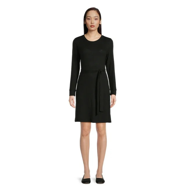 Time and Tru Women's Hacci Knit Midi Dress, Sizes XS-XXXL | Walmart (US)