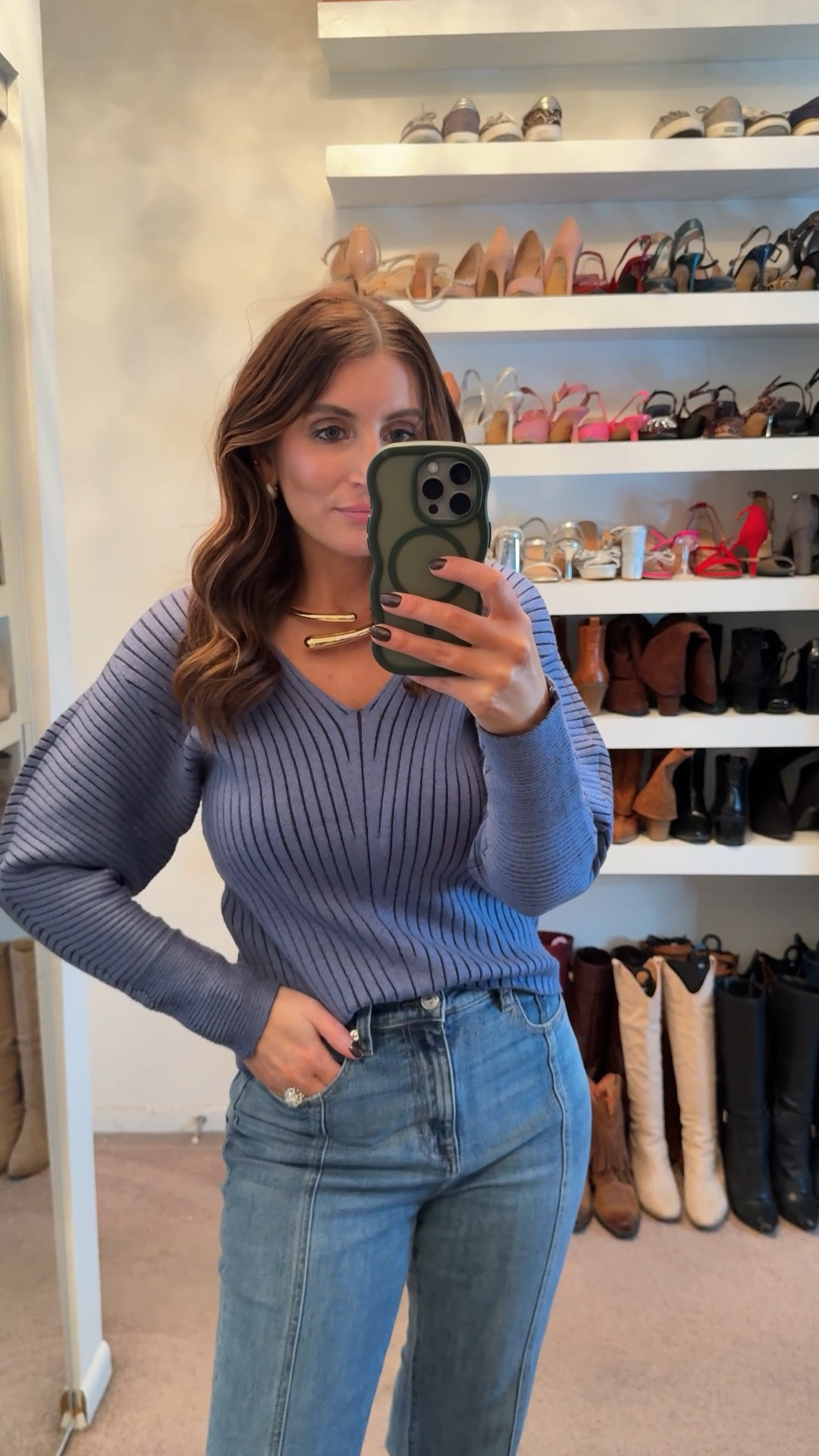 What I wore to brunch, sweater, straight leg jeans, gold jewelry, casual outfit, spring outfit, easy outfit 

#LTKOver40 #LTKootd #LTKSaleAlert