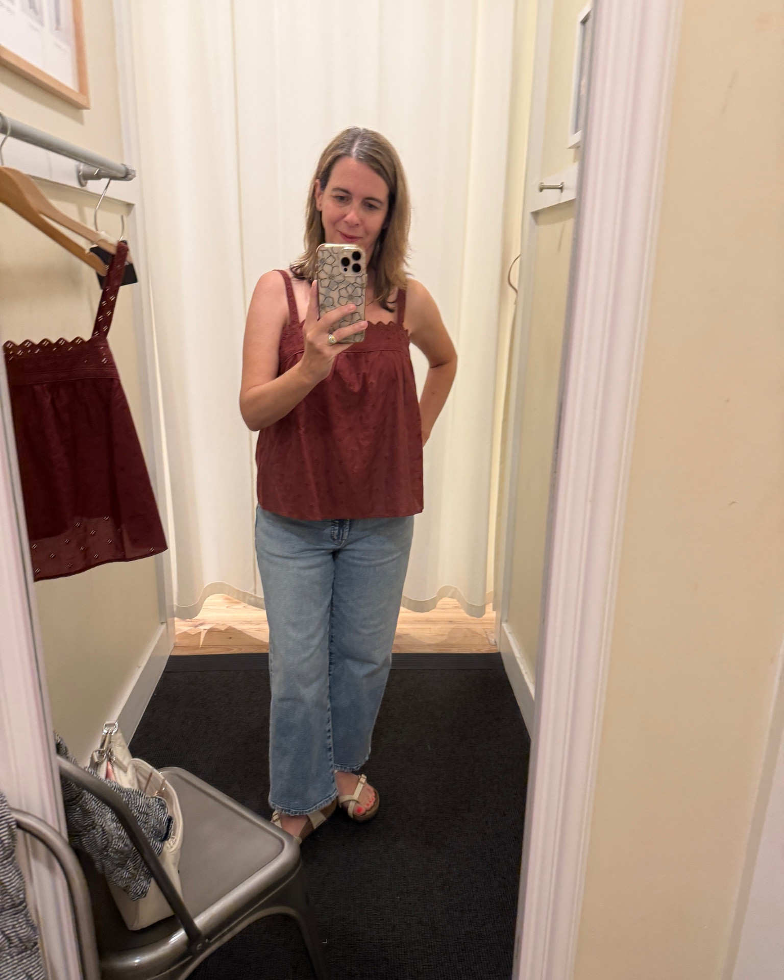 Loving this super cute flowy top with its embroidered eyelet details! This would be perfect for a dinner date night or evening out on the town.

#LTKOver40 #LTKPetite