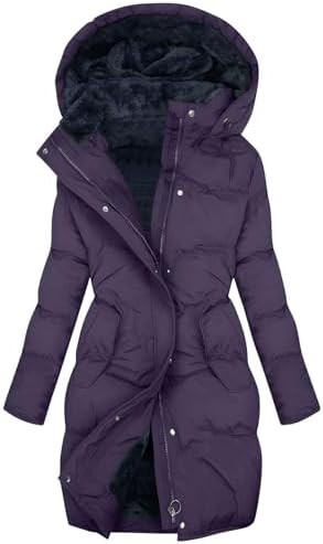 ABABC Winter Coats for Women Fleece Lined Hooded Puffer Jacket Casual Thicken Waterproof Parkas C... | Amazon (US)