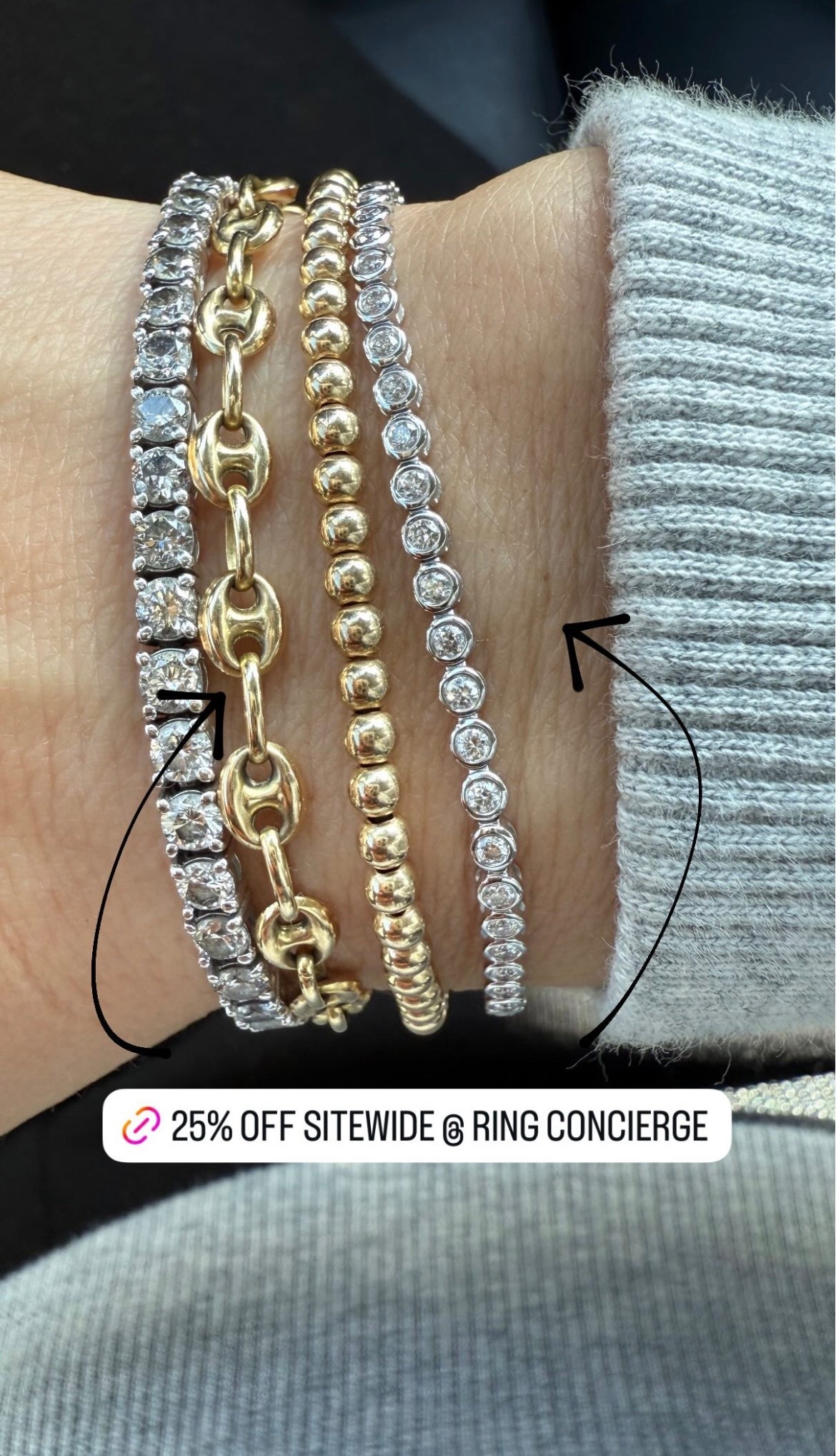 My everyday bracelets are 25% off during the Ring Concierge sitewide sale! Would make an amazing gift!

#LTKdayinmylife #LTKHoliday #LTKGiftGuide