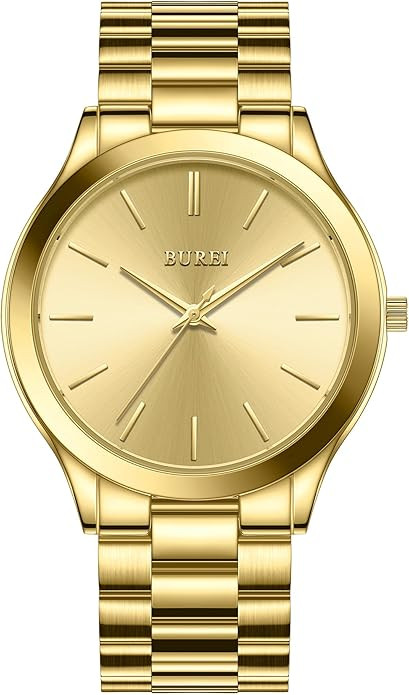 BUREI Men Watches Fashion Stainless Steel Analog Quartz Watches Business Waterproof Wristwatch,Gi... | Amazon (US)