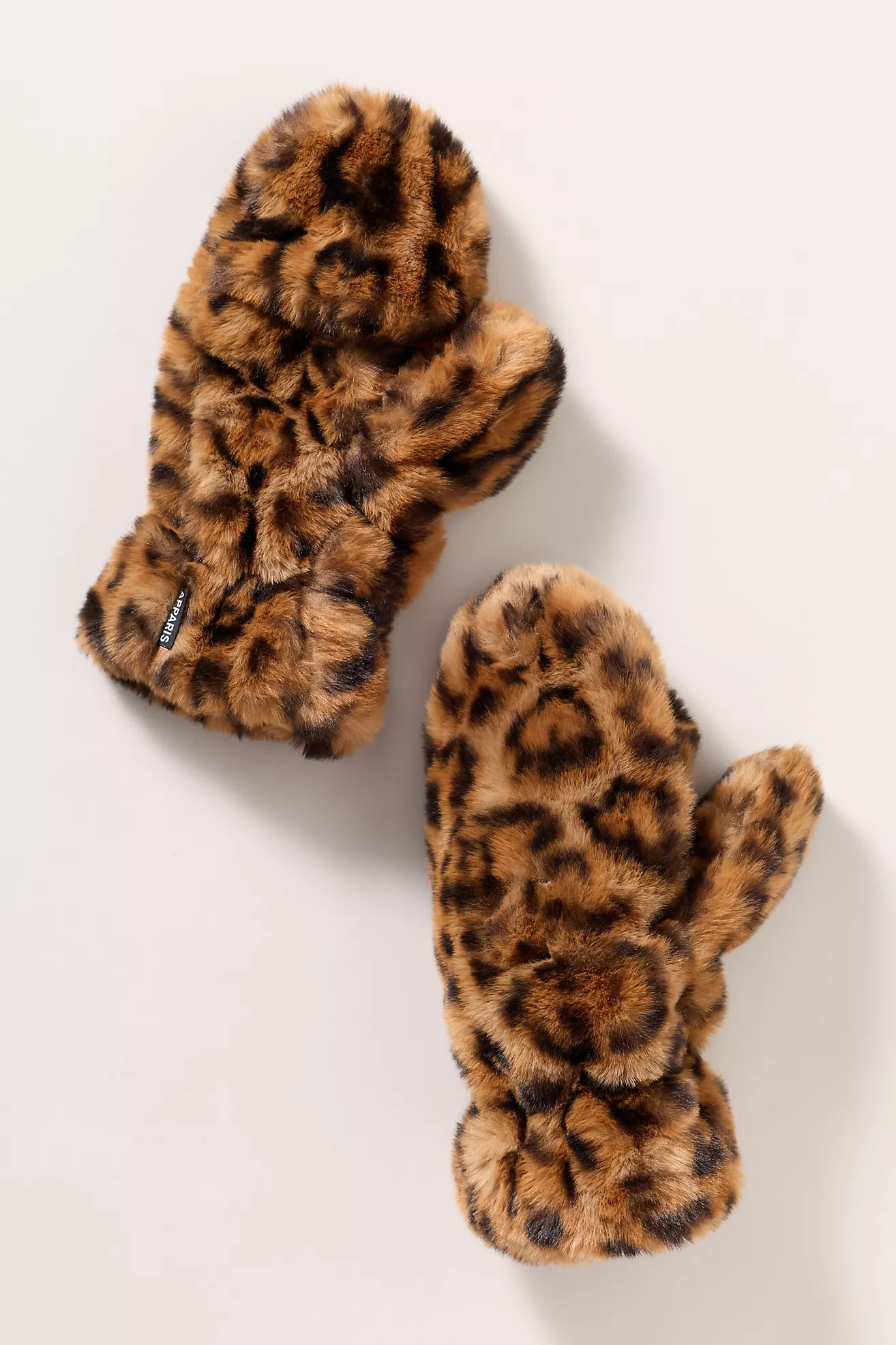 APPARIS Coco Faux Fur Leopard Mittens | Anthropologie (US)