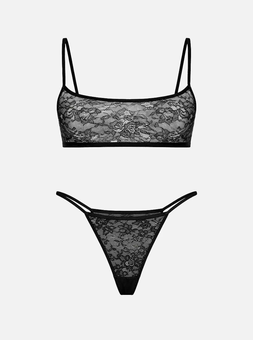 Nomi Spitze Set | Schwarz transparent | Spitze | saint sass | Saintsass